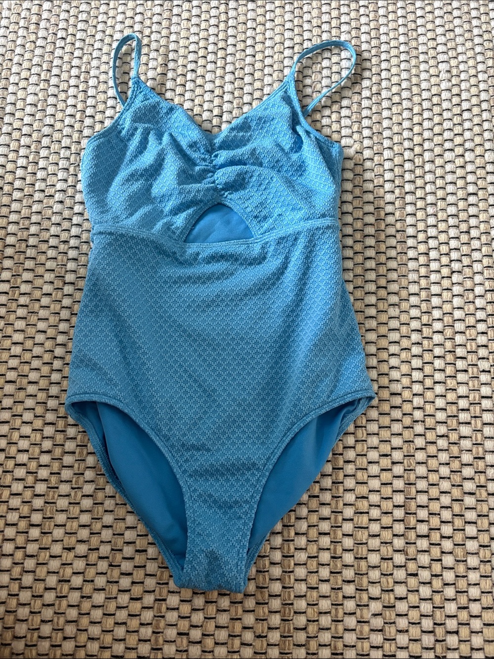 Abercrombie & Fitch Blue Girls' One-Piece Swimsuit with Twist Front and Keyhole